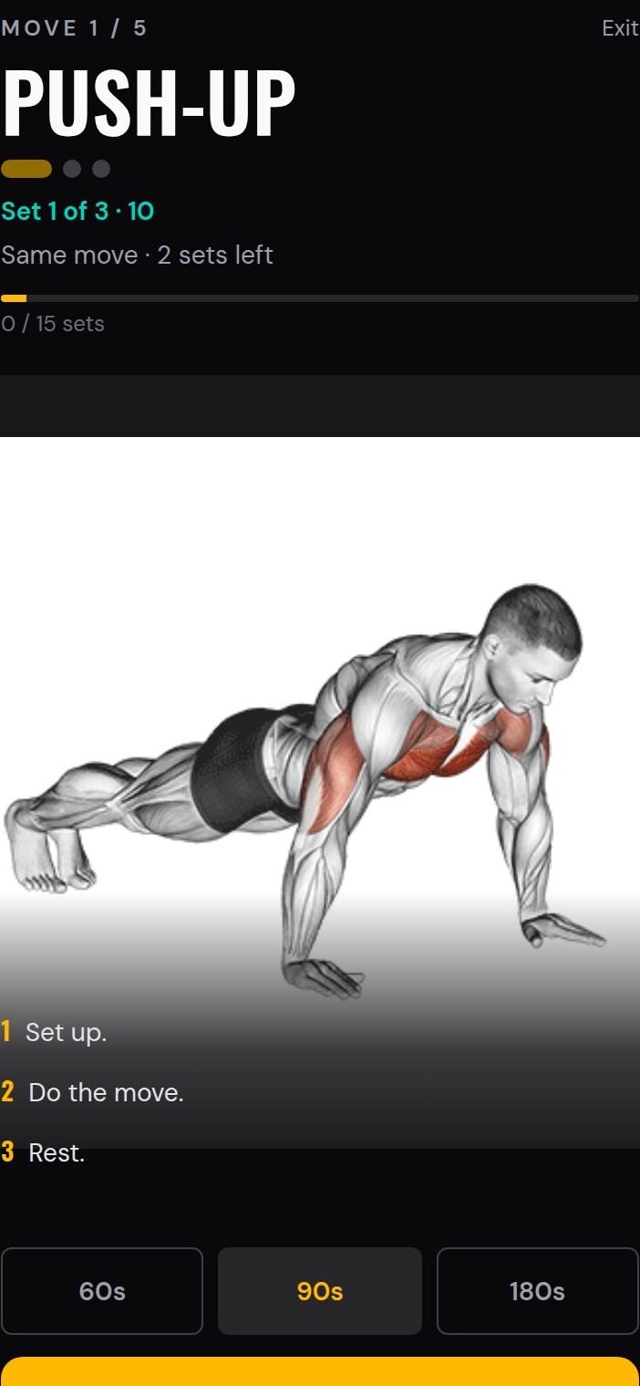 Setline workout player